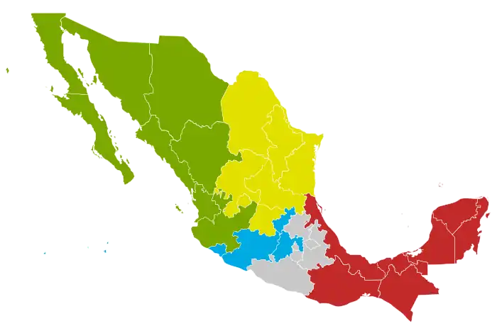 Mapa de México dividido por estados