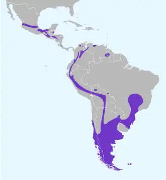 Distribución geográfica del cucarachero sabanero.