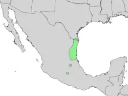 Distribución natural de Citharexylum berlandieri