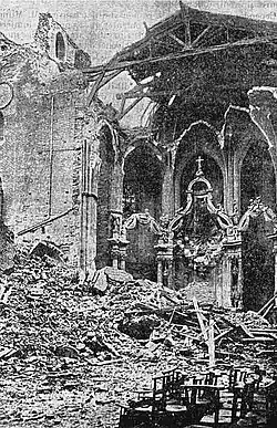 El montón de escombros.