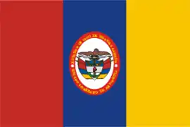 Bandera del Estado Soberano de Antioquia en 1858.