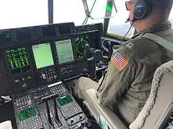 Foto tomada desde la cabina del HC-130 mientras busca el sumergibleTitán.