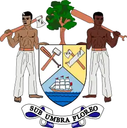 Escudo de armas de Honduras británica-Belice, 1967-1981