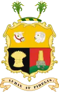 Escudo de armas oficial de Queensland a principios de 1893.