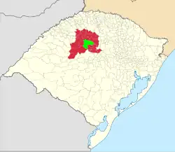 Zona de transmisión de RBS TV Cruz Alta.