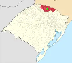 Zona de transmisión de RBS TV Erechim.