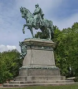 Coburg: Estatua ecuestre de Herzogs Ernst II. en Hofgarten