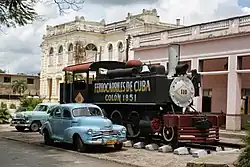 Colón train display model at Gonzalo of Quesada Street