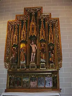 Colegiata de Bolea, retablo de San Sebastián, de Pedro Aponte.