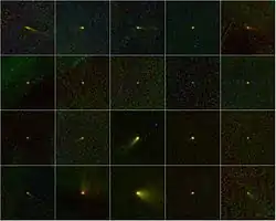 Mosaico de 20 cometas descubierto por el telescopio espacial WISE