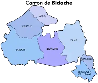 Comunas del cantón de Bidache