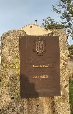 Placa que reconoce Losana de Pirón como integrante del Sexmo de San Lorenzo