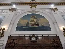 «La Primera Escuadra Nacional», óleo sobre la testera de la antigua Cámara de Diputados.