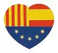 Corazón tribandera usado en Cataluña.