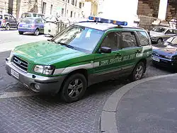 Vehículo del Cuerpo de Guardabosques.