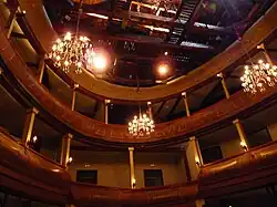 Corral de Zapateros. La estructura de la cubierta es del siglo XVIII, y la forma de los palcos del XIX.