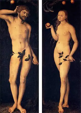 Adán y Eva, galería Uffizi, Florencia ca. 1528