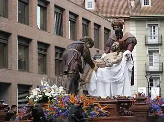 Cristo de la Cruz a María. Taller de Gregorio Fernández (1642)