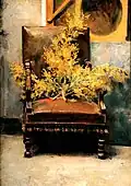 Mimosa (Silla con flores). 1890. Óleo sobre tela. 33,7 x 24, 6 cm.