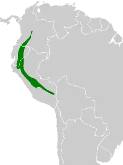 Distribución geográfica del saltarín verde.