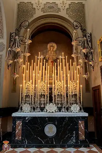 Función de Aniversario Coronación a la Virgen de los Dolores en la Parroquia de San Pedro (Málaga).