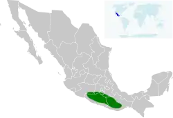 Distribución geográfica del colibrí prieto.