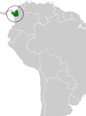 Distribución geográfica del dacnis verdoso.