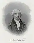 El coronel Daniel Brodhead, en un retrato, quien dirigió una expedición en 1779 en la que el capitán Samuel Mason, mientras estaba en Fort Henry, se unió junto con el 8º Regimiento de Pensilvania del Ejército Continental combinado con las tropas de la milicia de Fort Pitt para destruir las aldeas tribales pro-británicas los seneca, en el nordeste de Pensilvania.