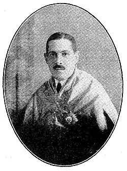Retrato del doctor D. Daniel Marín Toyos - Secretario General de la Universidad de Barcelona. Publicado en Psiquis. Revista del colegio municipal de segunda enseñanza de Granollers. Año III. Numero 7. 15 de agosto de 1924.