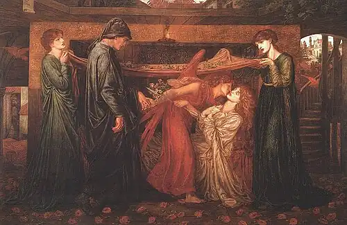 El sueño de Dante ante la muerte de su amada (1878), Walker Art Gallery.