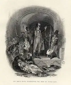 El general Sir David Baird descubriendo el cuerpo de Tipu Sultan, 1799