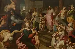 Dejad que los niños pequeños vengan a mí de Jacob de Backer . Finales del siglo XVI