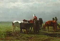 Alimentando terneros.