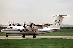 De Havilland Canada Dash 7 de Adria Airways en el Aeropuerto de Stuttgart (1989)