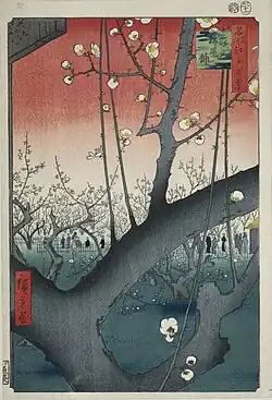 Utagawa Hiroshige, Huerto de ciruelos en Kameido.