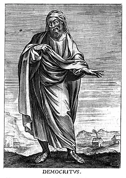 Grabado de Demócrito por Thomas Stanley.