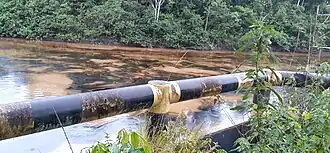 Derrame de petróleo en el lote 192 ocurrido el 23 de noviembre de 2019 llegó hasta la comunidad achuar de Antioquía por el río Corrientes.