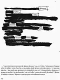 Ejemplo de tachones en Desdecir, de Enrique Cabezón.