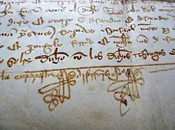 Firma de un documento legal que no tiene relación aparente con la Caballada