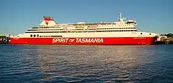 El Spirit of Tasmania II en Devonport. 17 de diciembre de 2008.