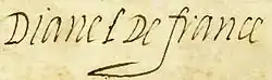 Firma de Diana de Francia