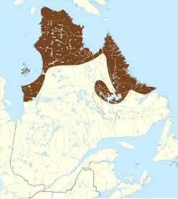 Distribution map of the Ungava Collared Lemming
