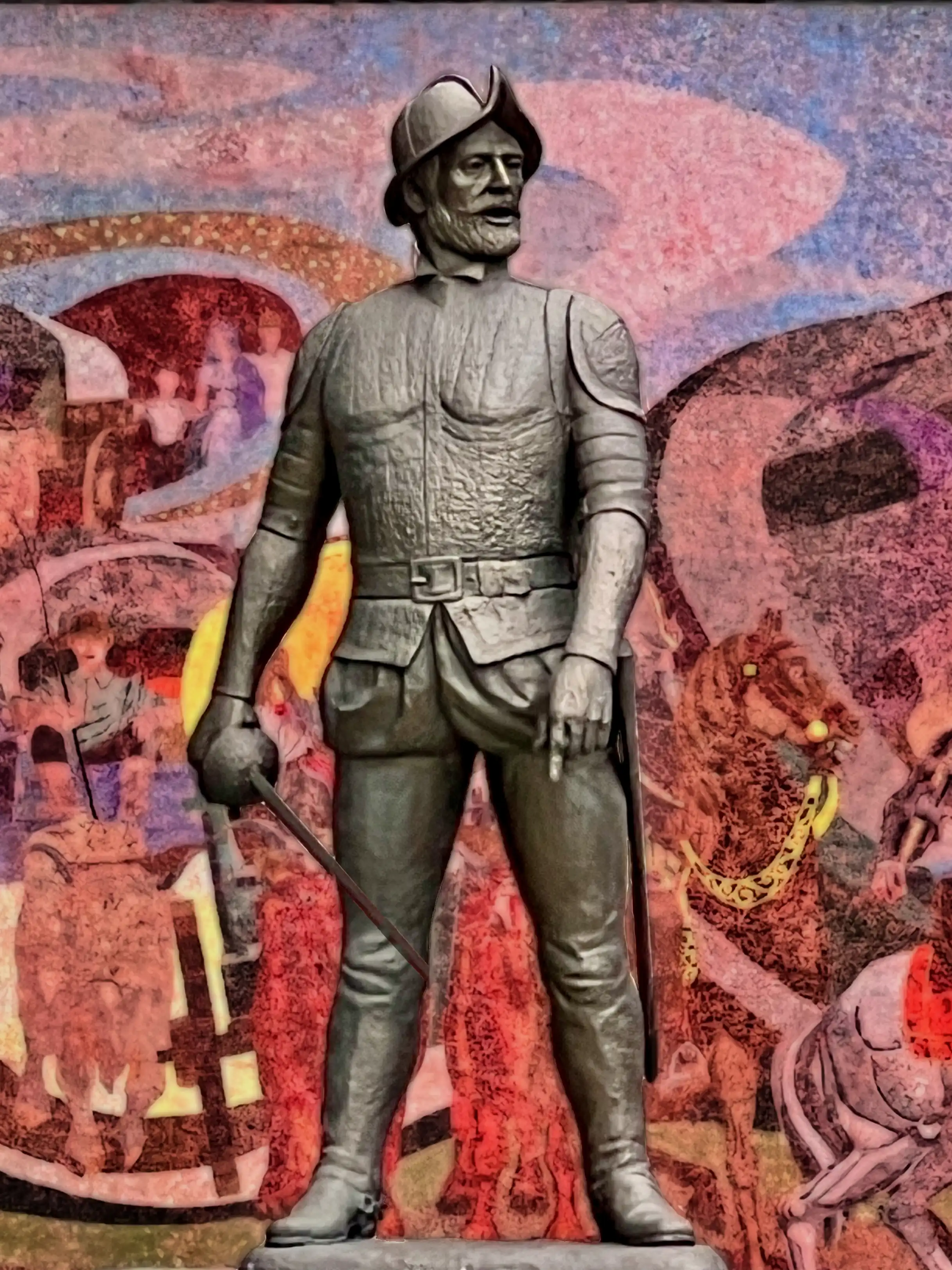 Escultura de Digo de Montemayor en fuente Monterrey