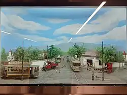 Cruce de tranvías en Irarrázaval con Pedro de Valdivia (Ñuñoa)