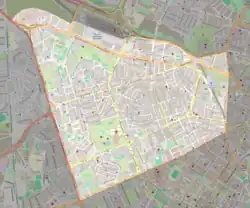 Mapa en el que se muestra el distrito Delicias de Zaragoza, España.