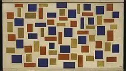 Theo van Doesburg, 1918, Composición XI, óleo en lienzo, 57 x 101 cm
