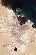 Las zonas nuevas y antiguas de Doha son visibles desde la Estación Espacial Internacional.