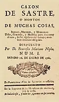 Edición navarra de la publicación periódica madrileña Cajón de sastre del periodista Francisco Mariano Nifo (1762)
