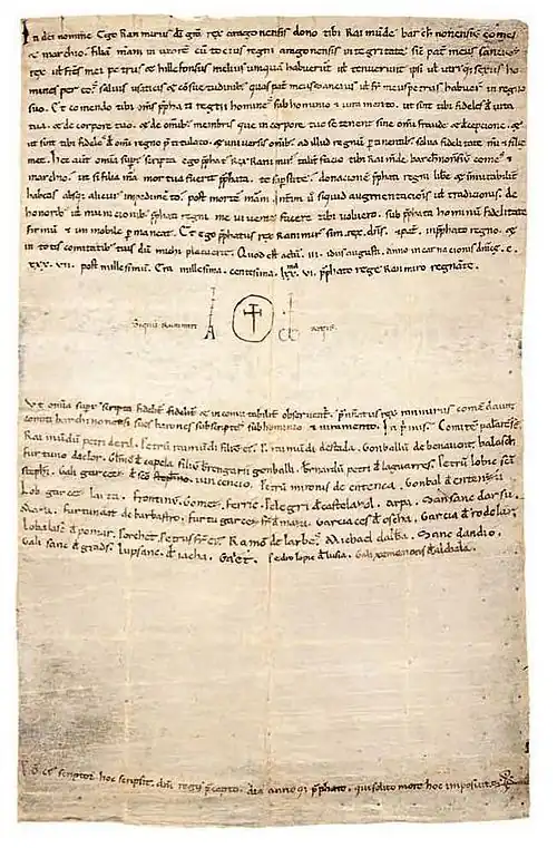 Capitulaciones del matrimonio de Petronila de Aragón con Ramón Berenguer IV de Barcelona, anno incarnationis Dominice CXXXVII post millesimum, era millesima centesima LXXV ("año de la encarnación del Señor 1137, era 1175").
