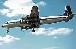 Douglas DC-7 de Sabena en el Aeropuerto de Mánchester (1962)